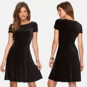 Chaps Ralph Lauren Black Velvet Dress